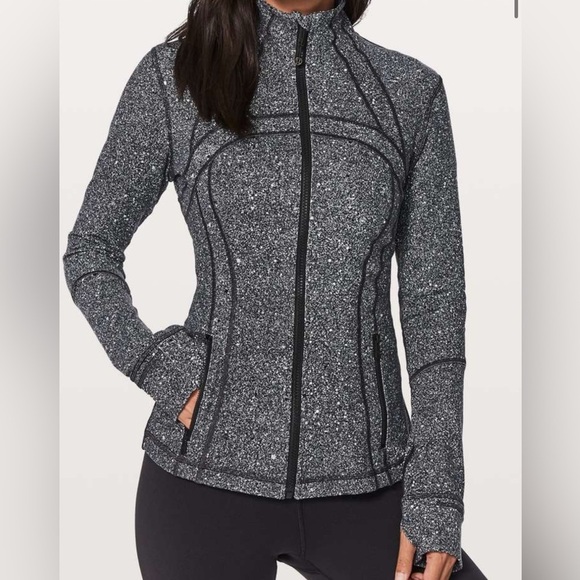 lululemon athletica Jackets & Blazers - Lululemon Define Jacket in Luminesce Splatter White Black Pattern Size 4